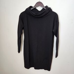 Ann Taylor Dress Long Sleeve Turtleneck Black Knit Merino Wool Business Casual